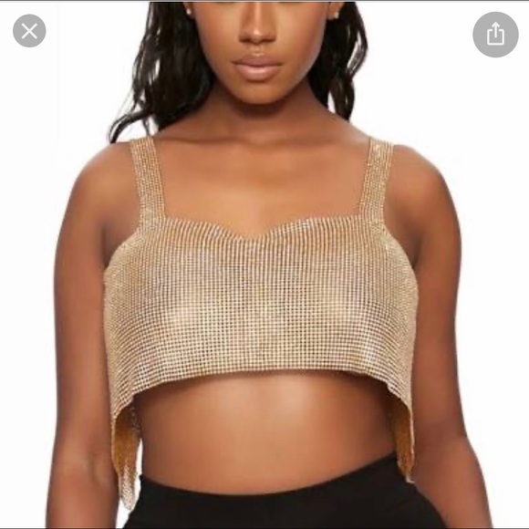 NWT sexy cropped top with rhinestones - Picture 1 of 2
